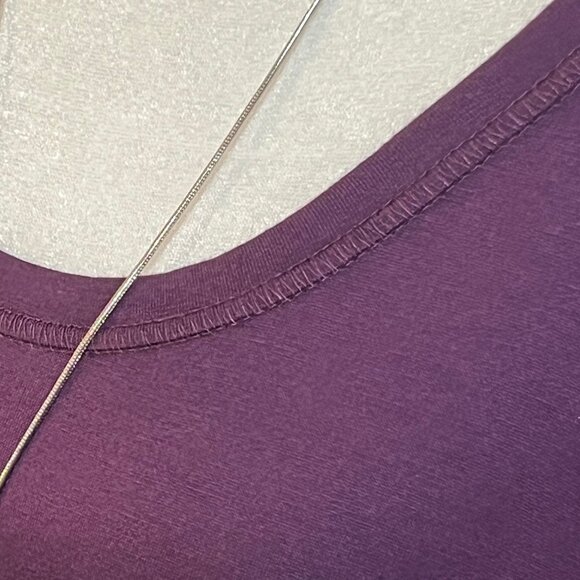 Alya Purple Long Sleeve Blouse Shark Bite bottom Size small - Picture 6 of 11